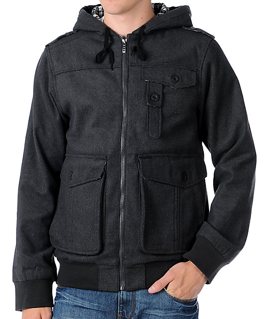 Empyre Tendence Mens Hooded Wool Bomber Jacket Zumiez