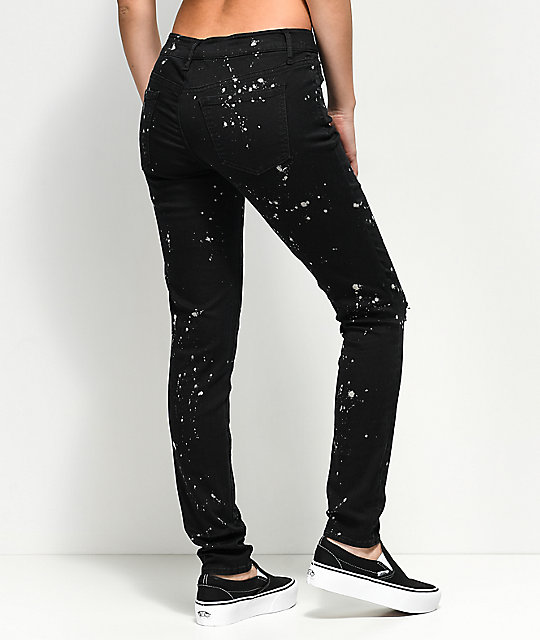 Empyre Tessa Distressed Black Bleach Splatter Skinny Jeans Zumiez.ca