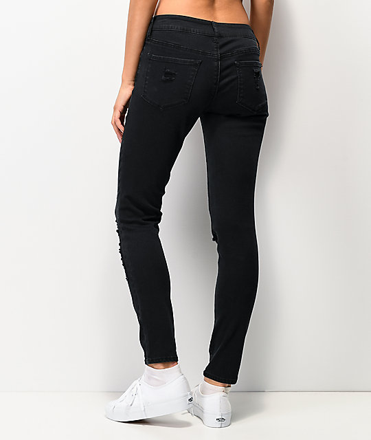 black shredded jeans