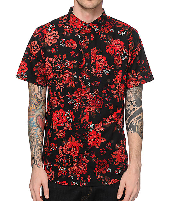 mens dress shirt with roses