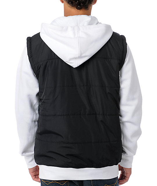 black and white vest top