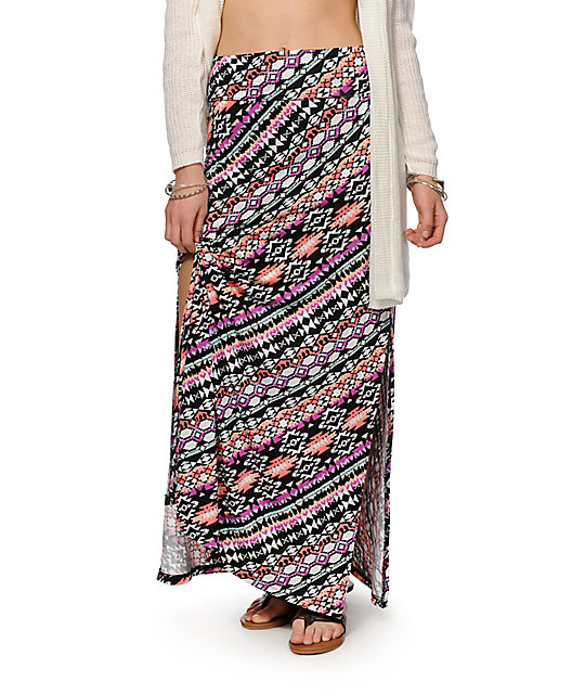 Empyre Yasmin Multi Tribal Maxi Skirt Zumiez