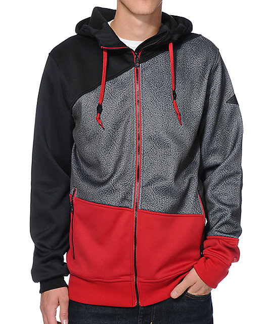 black red tech fleece