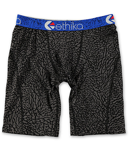 Ethika The Staple Blue & Black Elephant Print Boxer Briefs at Zumiez PDP