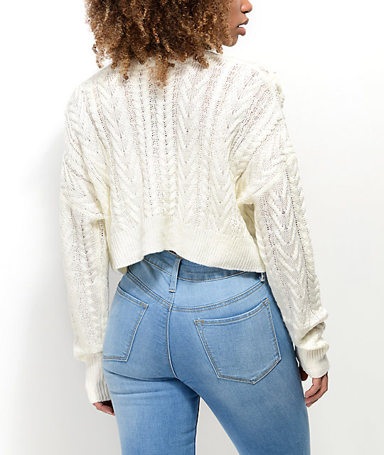 ivory crop sweater