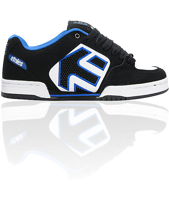 Etnies Charter Black, Blue, & White Skate Shoes Zumiez