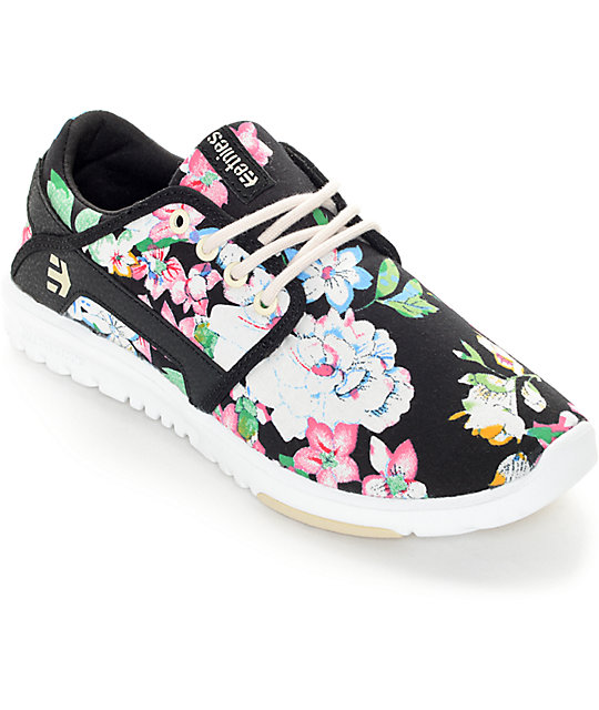 Etnies Women's Scout Black Floral Shoes Zumiez