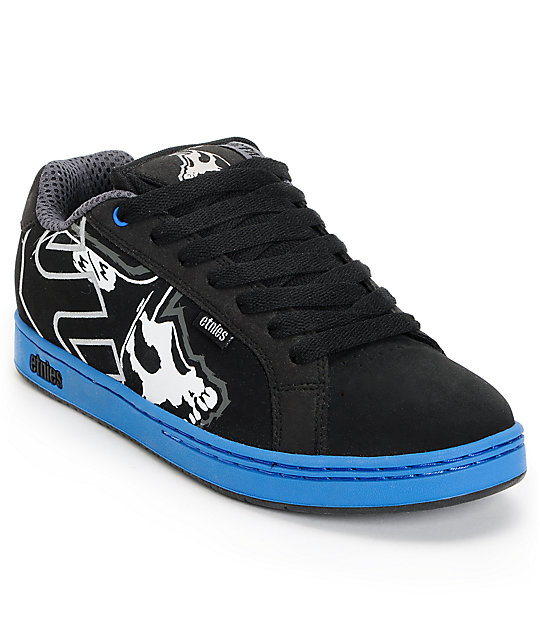 Etnies x Metal Mulisha Fader Black & Blue Skate Shoes Zumiez