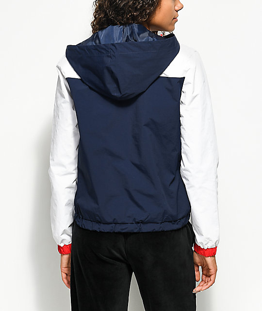FILA Selma Red, White & Blue Windbreaker Jacket Zumiez