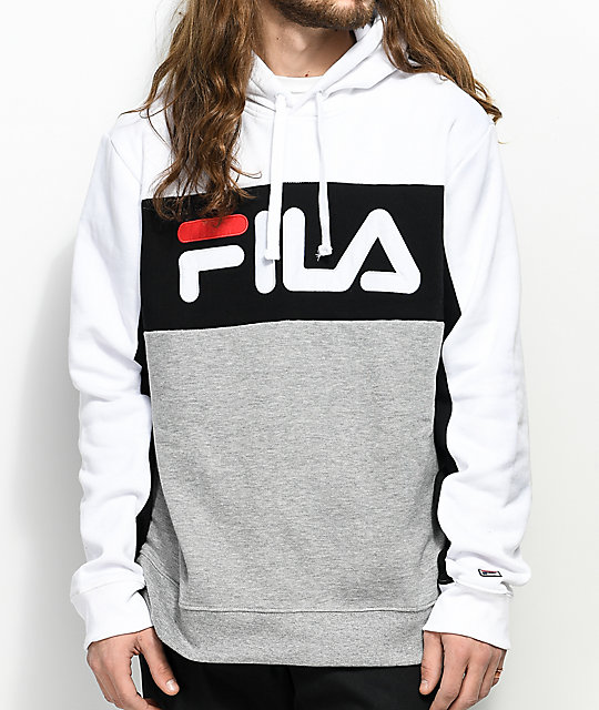 fila black and white hoodie