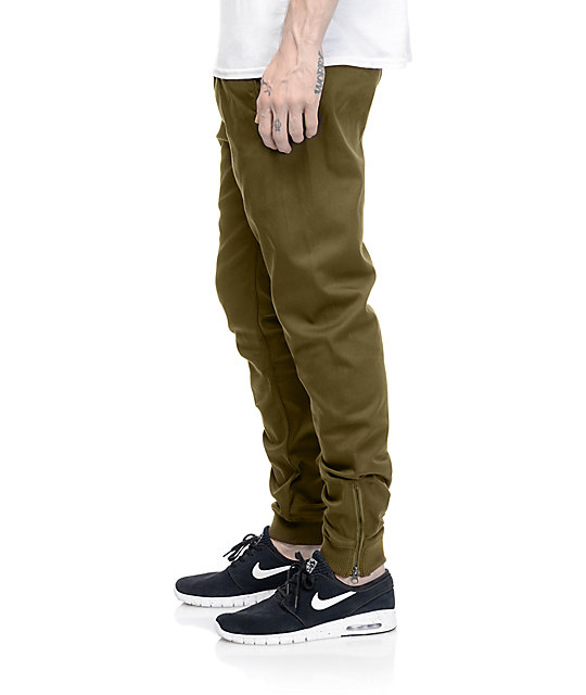 mens olive jogger pants