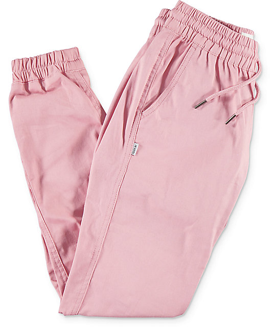 high waist skinny jogger pink