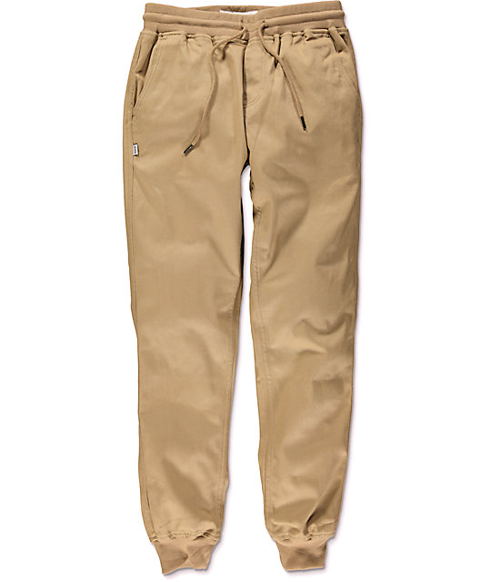 khaki joggers cheap