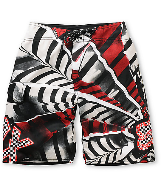 Fox Boys Shattered Red Board Shorts Zumiez