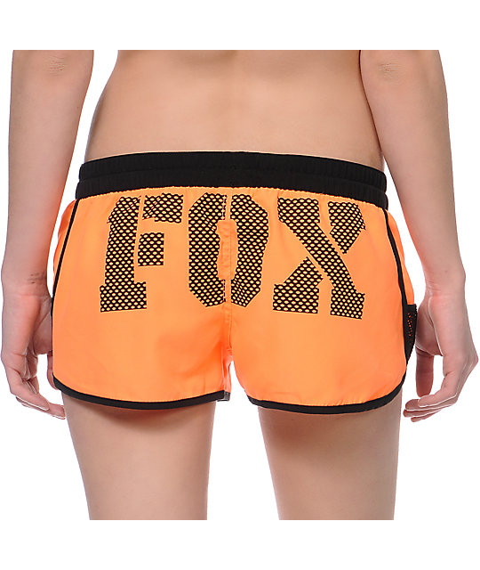 neon orange shorts womens