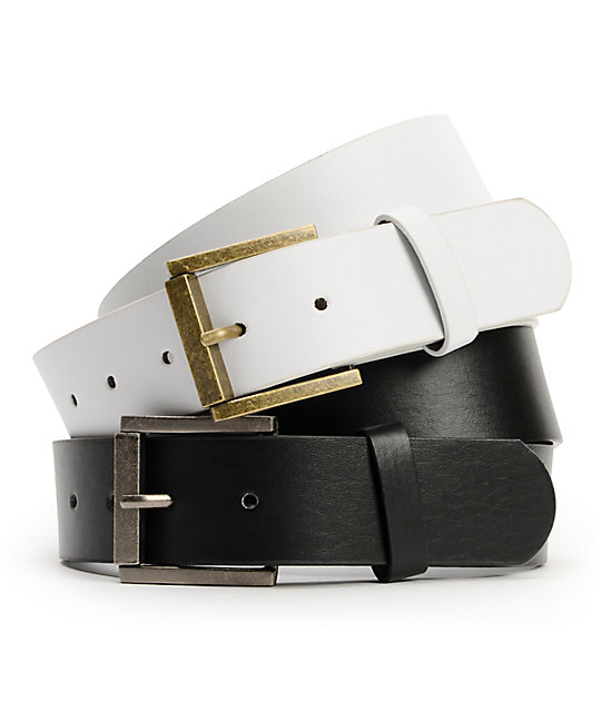 Free World 2 For 1 Black & White Belts Zumiez