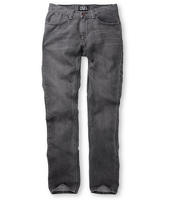Free World Messenger Faded Grey Skinny Jeans Zumiez