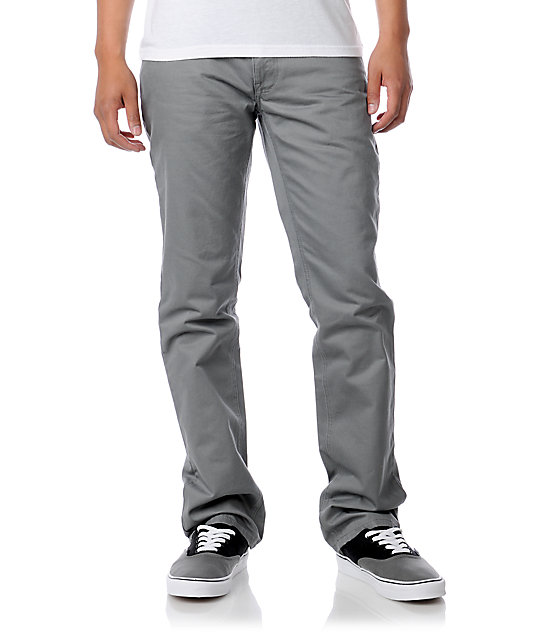 grey twill pants