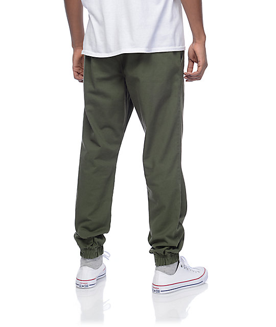 mens olive jogger pants