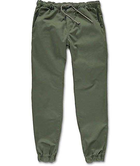 mens olive green jogger pants