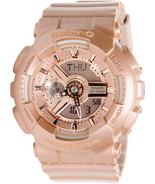 g shock watch white and rose gold