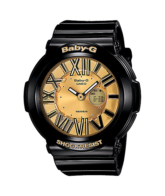 baby g watch black gold