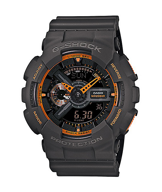 g shock grey orange