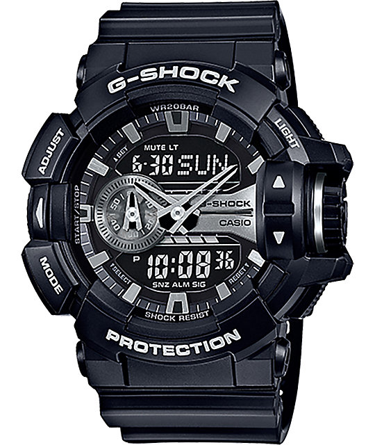 GShock Garish GA400GB1A Black & Silver Watch Zumiez