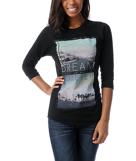 Glamour Kills Dream Forever Black Baseball Tee Zumiez