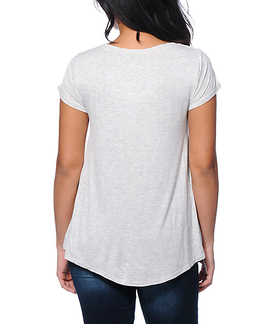 heather white shirt