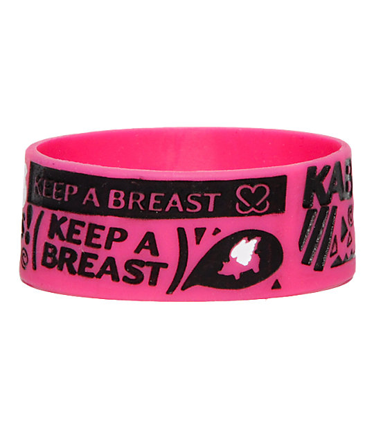 Glamour Kills Keep A Breast I Love Boobies Pink Bracelet Zumiez