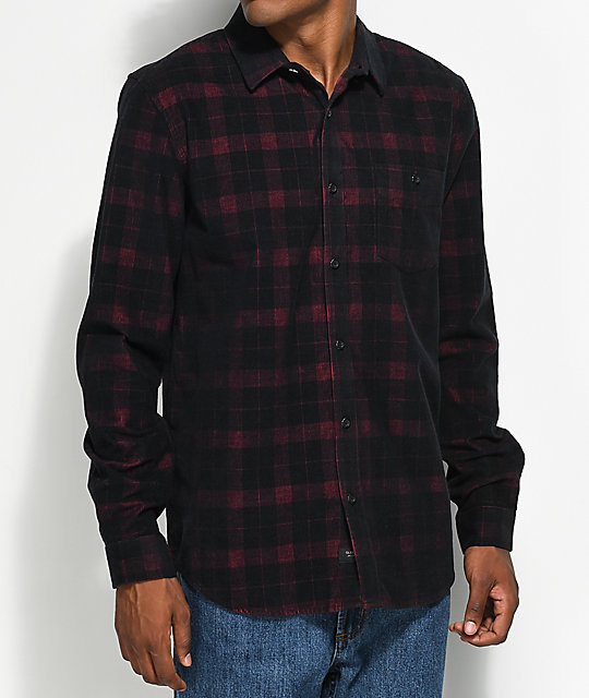 burgundy flannel shirt women's