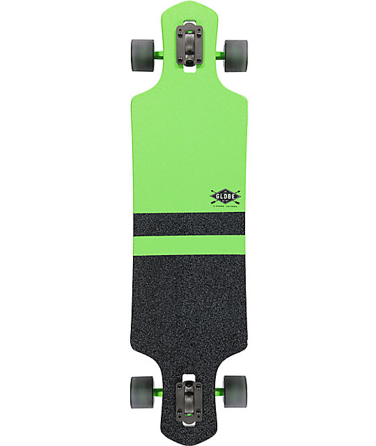 Globe Geminon Neon Green 38.5" Drop Through Longboard Complete Zumiez