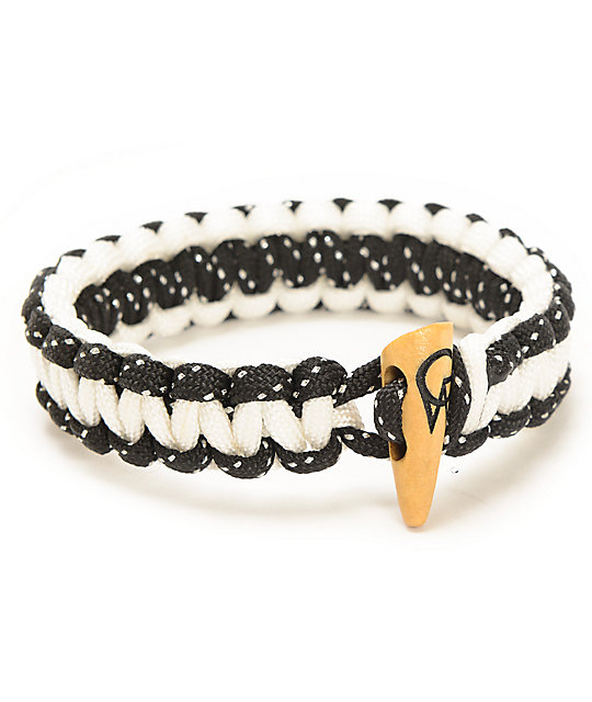 Goodwood NYC Black & White Paracord Bracelet Zumiez