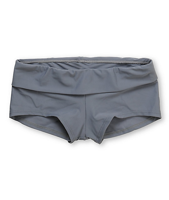 Gossip Solid Grey Foldover Swim Short Bottom Zumiez