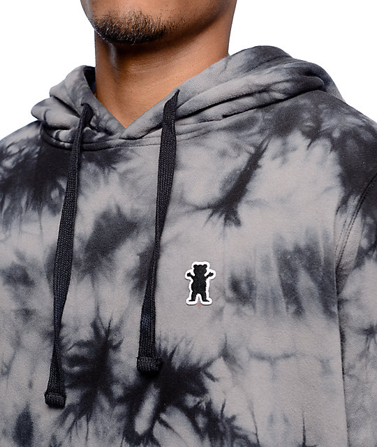 black grey tie dye hoodie