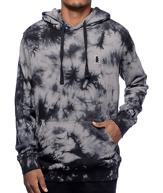 black grey tie dye hoodie