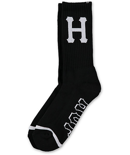 HUF Classic H Black Crew Socks Zumiez
