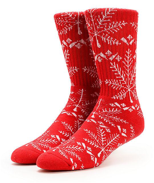 HUF Nordic Red Crew Socks Zumiez