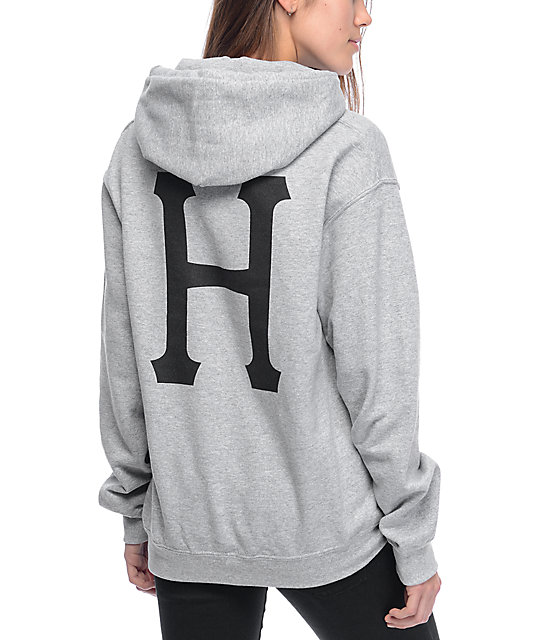 HUF Script Classic Grey Pullover Hoodie | Zumiez