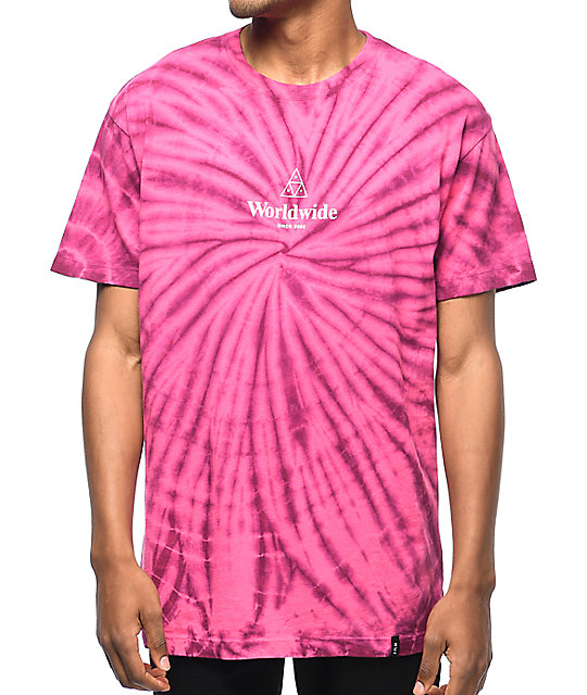 HUF Spiral Purple & Pink Tie Dye T-Shirt | Zumiez
