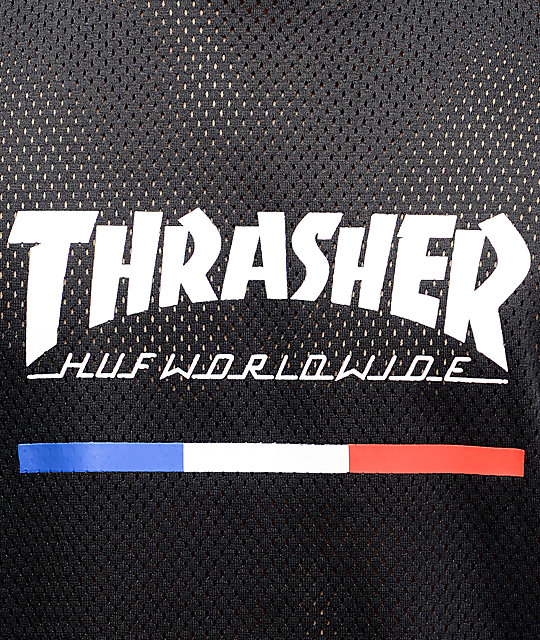 HUF x Thrasher TDS Black Mesh Jersey Zumiez