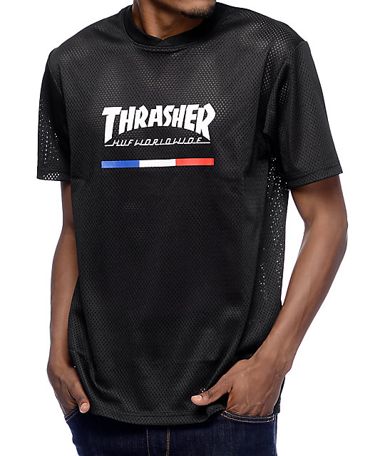 HUF x Thrasher TDS Black Mesh Jersey Zumiez
