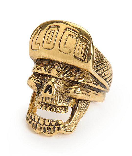 Han Cholo Loco Skull Gold Ring Zumiez