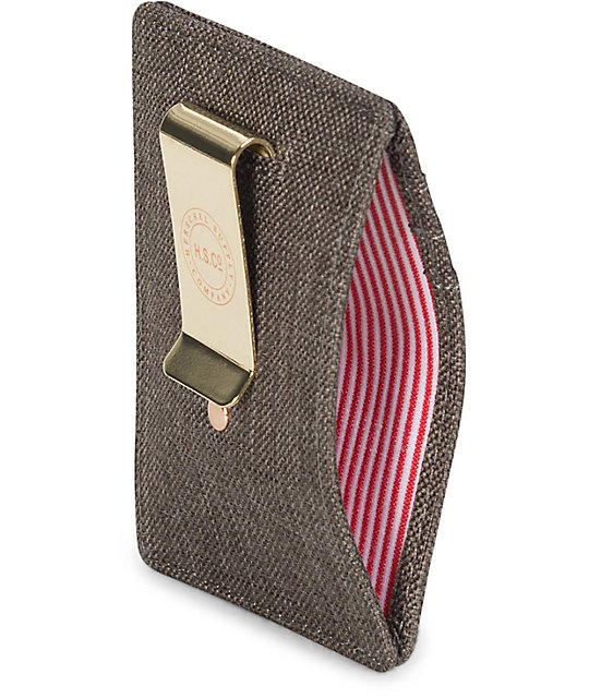 Herschel Supply Co. Raven Canteen Crosshatch Cardholder Moneyclip
