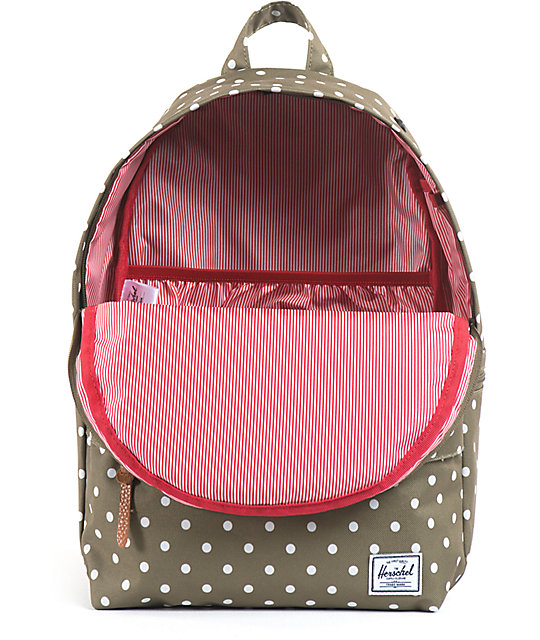 Herschel Supply Co. Sydney Olive Polka Dot Backpack Zumiez
