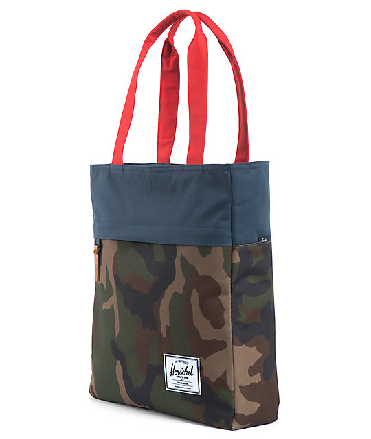 Herschel Supply Harvest Camo, Navy & Red Tote Bag