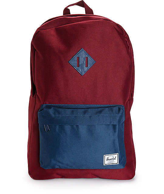 Herschel Supply Heritage Windsor Wine & Navy 20L Backpack at Zumiez PDP