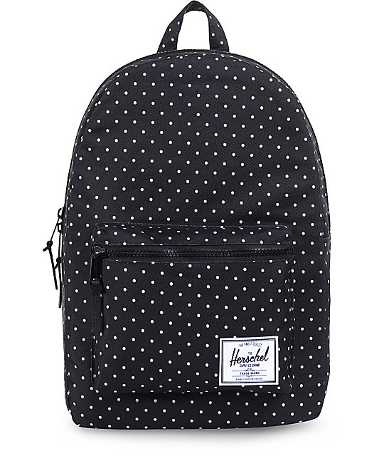 Herschel Supply Settlement Black & White Polka Dot Backpack at Zumiez PDP