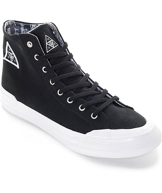 Huf X Obey Classic Hi Black & White Skate Shoes Zumiez